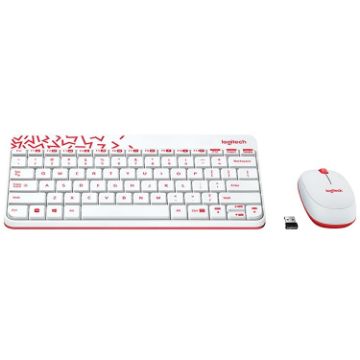 Logitech MK240 Nano Wireless Keyboard & Mouse Set - White - 1