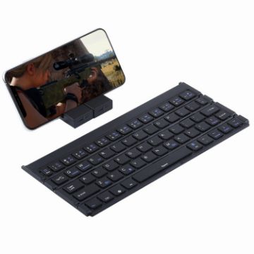 Ultra-thin Foldable Bluetooth Keyboard for Android/iOS/Windows, Black - 1