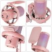 FEELWORLD VM1 Pink USB Gaming Microphone with RGB Light & Stand - 2