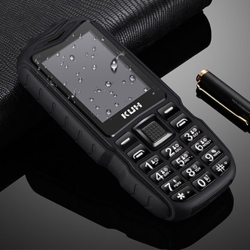 KUH T3 Rugged Phone, Dustproof, Shockproof, Dual SIM, 2400mAh, Black - 1