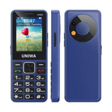 UNIWA V2000 4G Elder Phone, 2.4" Display, 1700mAh, SOS (Blue) - 1