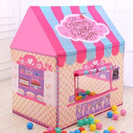 Children's Pink Play Tent - Small Game House for Household Fun - 1