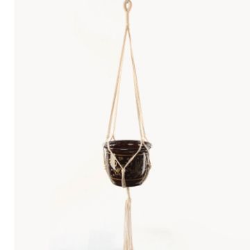 Macrame Hanging Planter P007 - Indoor Outdoor Braided Plant Holder - 1