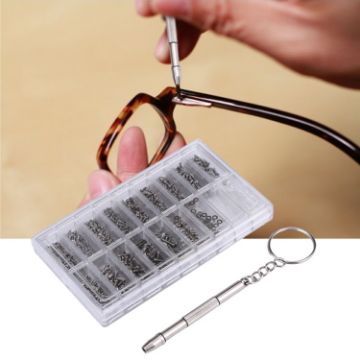 1000 PCS Watch & Sunglass Repair Kit with Screwdriver Screws Nut - 1