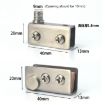 Double Door Glass Cabinet Hinge - Touching Exhibition Clip - 3