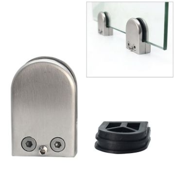 Concave Bottom Matte Polished Steel Railing Glass Clamp 5-8mm - 1
