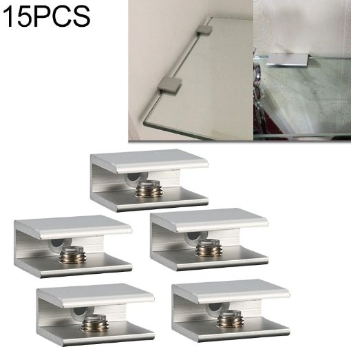 15 PCS Aluminum Alloy Glass Fixing Clips, Single Hole, 8mm, S - 1