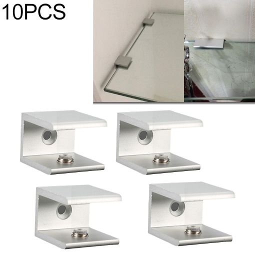 10 PCS 16mm Aluminum Alloy Glass Fixing Clips, Single Hole, S - 1