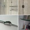 Zinc Alloy Square Glass Fixing Clamp, Size L, Bright Bracket - 6