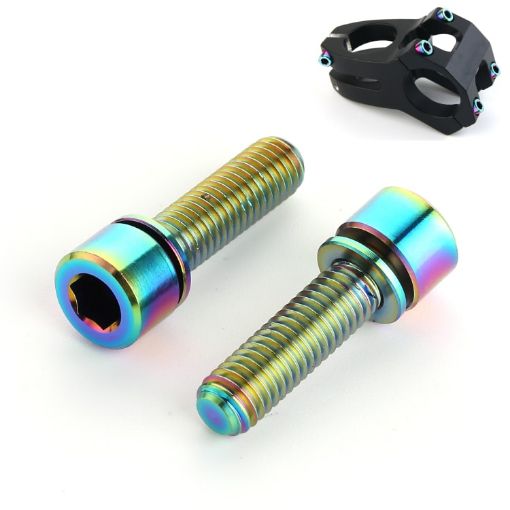 6 PCS Titanium M5 18mm Bicycle Bottle Cage Screws (Colour) - 1