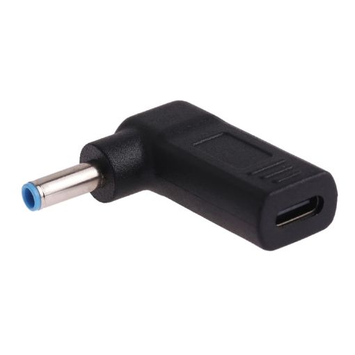 USB-C Female to 4.5x3.0mm Male Elbow Adapter Connector (Blue) - 1