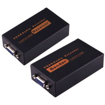 VGA & Audio Extender 1920x1440 HD 100m with UK Plug Adapter - 1
