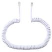 4 Core RJ11 Male-Male Spring Telephone Extension Cord 2m White - 2