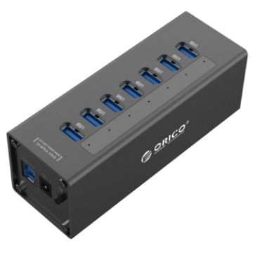 ORICO A3H7 7-Port USB 3.0 HUB with Power Supply for Laptops, Black - 1