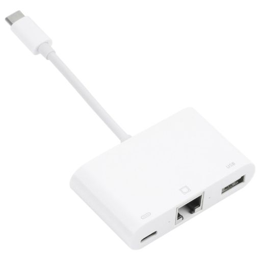 NK-107 TC 3 in 1 USB-C to USB + Ethernet + Power Adapter - 1