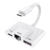 3 in 1 USB-C Male to USB + 100M RJ45 Ethernet + Type-C Adapter - 1