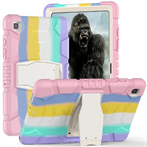 Samsung Galaxy Tab A7 T500 Shockproof Case with Holder, Pink - 1