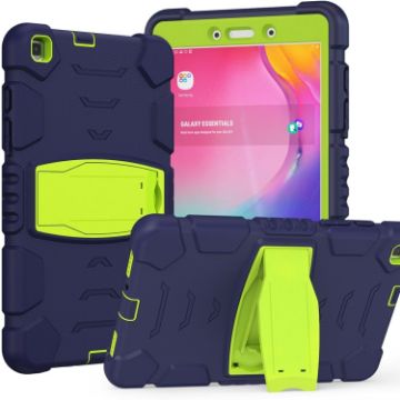 Samsung Galaxy Tab A8.0 2019 Shockproof Case with Holder, Navy/Lime - 1