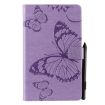 Galaxy Tab A 8.0 Case: Butterfly Pattern, Wallet & Card Slots, Purple - 1