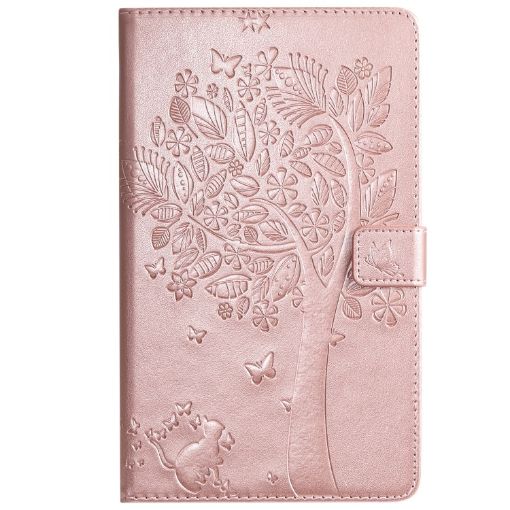 Rose Gold Cat & Tree Leather Case for Galaxy Tab A 8.0 (2019) - 1