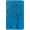 Cat & Tree Pattern Leather Case for Galaxy Tab A 8.0 (2019) Blue - 1