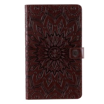 Galaxy Tab A 8.0 (2019) Sun Flower Leather Case with Wallet (Brown) - 1