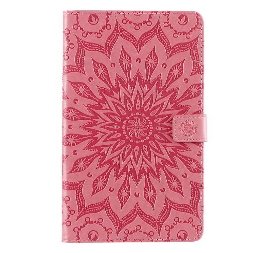 Sunflower Pattern Flip Case for Galaxy Tab A 8.0 (2019) - Pink - 1