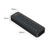 ORICO CT2U3-10AB-BK 10 In 1 USB HUB, Individual Switches, Black - 2