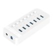 ORICO CT2U3-7AB-WH 7-Port USB HUB with Switches, EU Plug (White) - 1