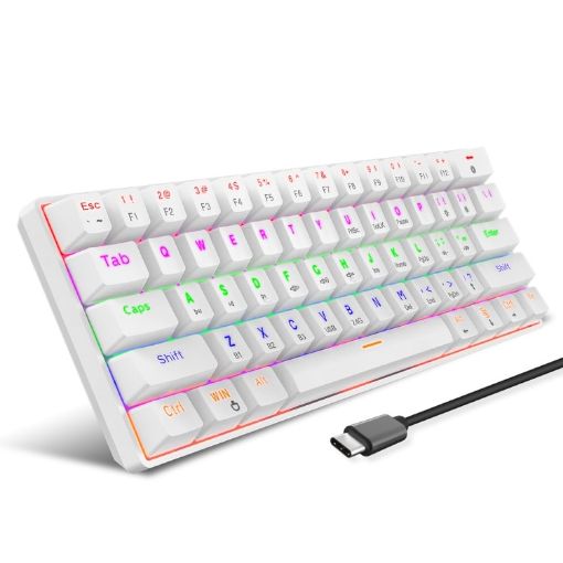 HXSJ L800 61 Keys Bluetooth/Wireless/Wired Mechanical Keyboard White - 1