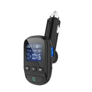 1.4" Car MP3 Player FM Transmitter QC3.0 Bluetooth Handsfree/TF Card - 1