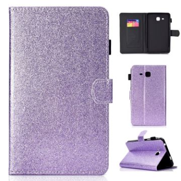 Galaxy Tab A 7.0 (2016) Glitter Leather Case with Holder, Purple - 1