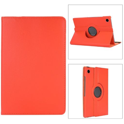 Orange 360 Rotating Leather Case for Samsung Galaxy Tab A8 - 1