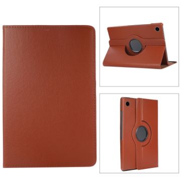Galaxy Tab A8 Leather Case with 360 Rotation & Sleep/Wake, Brown - 1