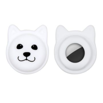 Cute Cartoon Pet Collar Tracker Silicone Case for AirTag (White) - 1