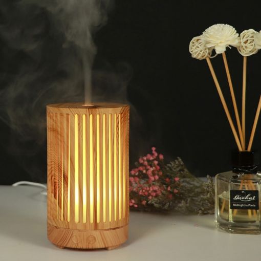 USB 200ml Wooden Aromatherapy Ultrasonic Humidifier (Light Brown-2) - 1