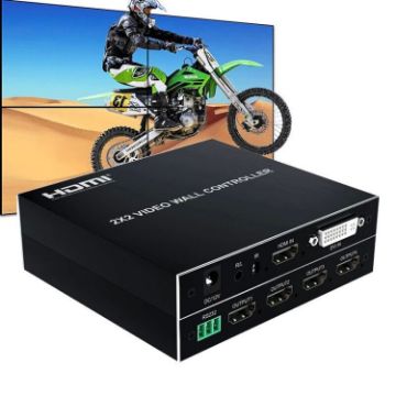 1080P HDMI + DVI Video Wall Controller, 2x2 to 4 HDMI Ports, Black - 1
