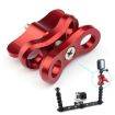 PULUZ Red Ball Clamp Close Hole Diving Camera Bracket CNC Aluminum - 4