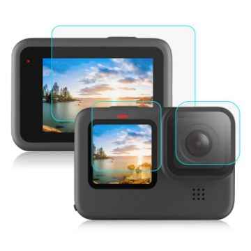 PULUZ Tempered Glass for GoPro Hero12/11/10/9 Lens & LCD Display - 1