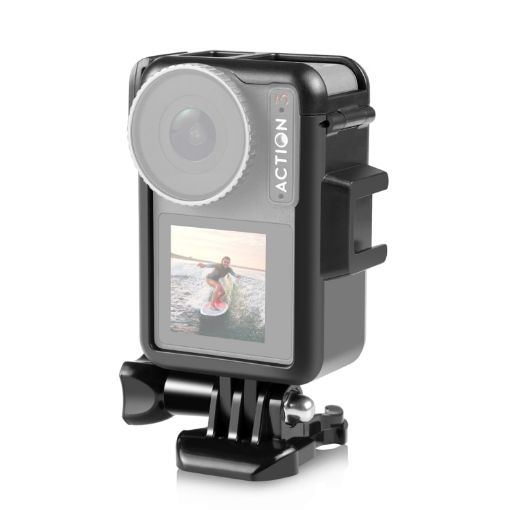 DJI Osmo Action Pro 5/4/3 PULUZ Frame Cage with Cold Shoes (Black) - 1