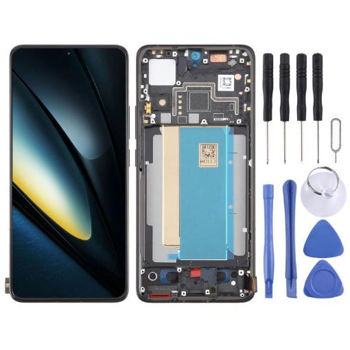 Xiaomi Poco F6 Pro AMOLED LCD Screen Digitizer with Frame, Black - 1
