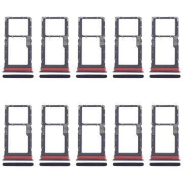 10pcs Original SIM + Micro SD Card Tray for Motorola Moto G53 (Black) - 1