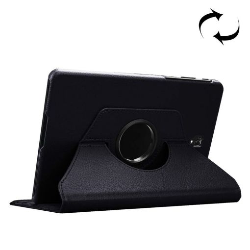 Galaxy Tab S4 10.5 Leather Case, 360 Rotation, Holder, Black - 1