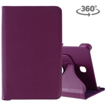 Purple Litchi Texture Rotating Leather Case for Galaxy Tab A 8.0 T387 - 1