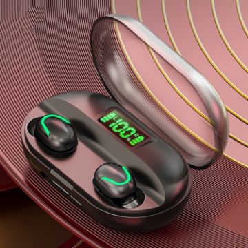 T2 Bluetooth 5.0 TWS Earphones with Touch, Display & Charging Box - 1