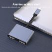 4 in 1 USB-C to PD, USB 3.0, Dual HDMI HUB Docking Station (Grey) - 2