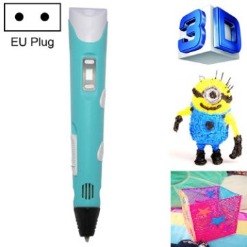 Blue Hand-held 3D Printing Pen, EU Plug - 1