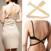 Backless Adjustable Low Back Bra Strap Converter, Khaki - 1