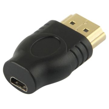 Gold Plated HDMI Male to Micro HDMI Female Adapter (Black) - 1