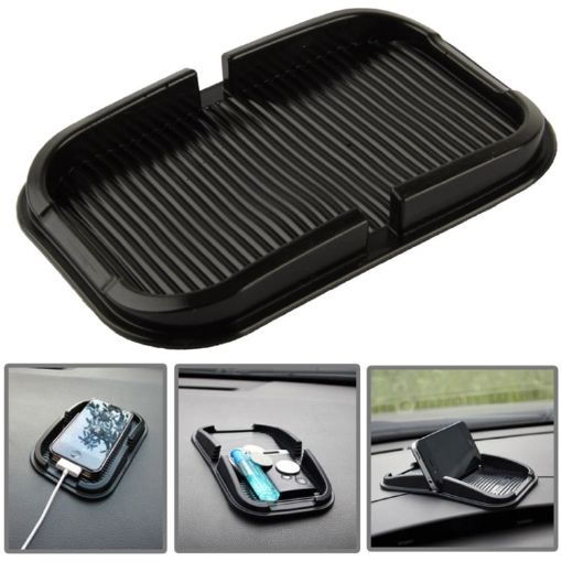 Car Dashboard Anti-skid Sticky Pad for iPhone, Galaxy & More (Black) - 1
